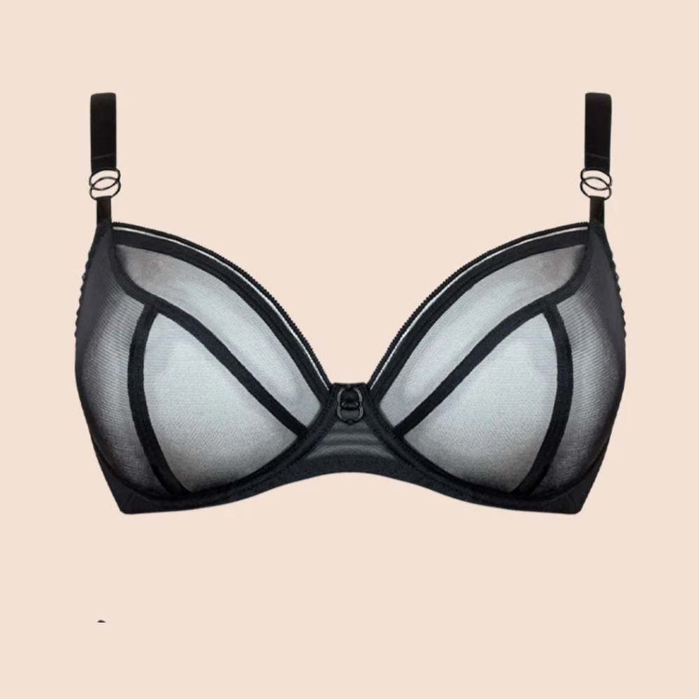 NEW Curvy Kate Lifestyle Plunge Sheer Mesh Black Bra Sz 38G (UK 38F) Lingerie - Picture 8 of 11